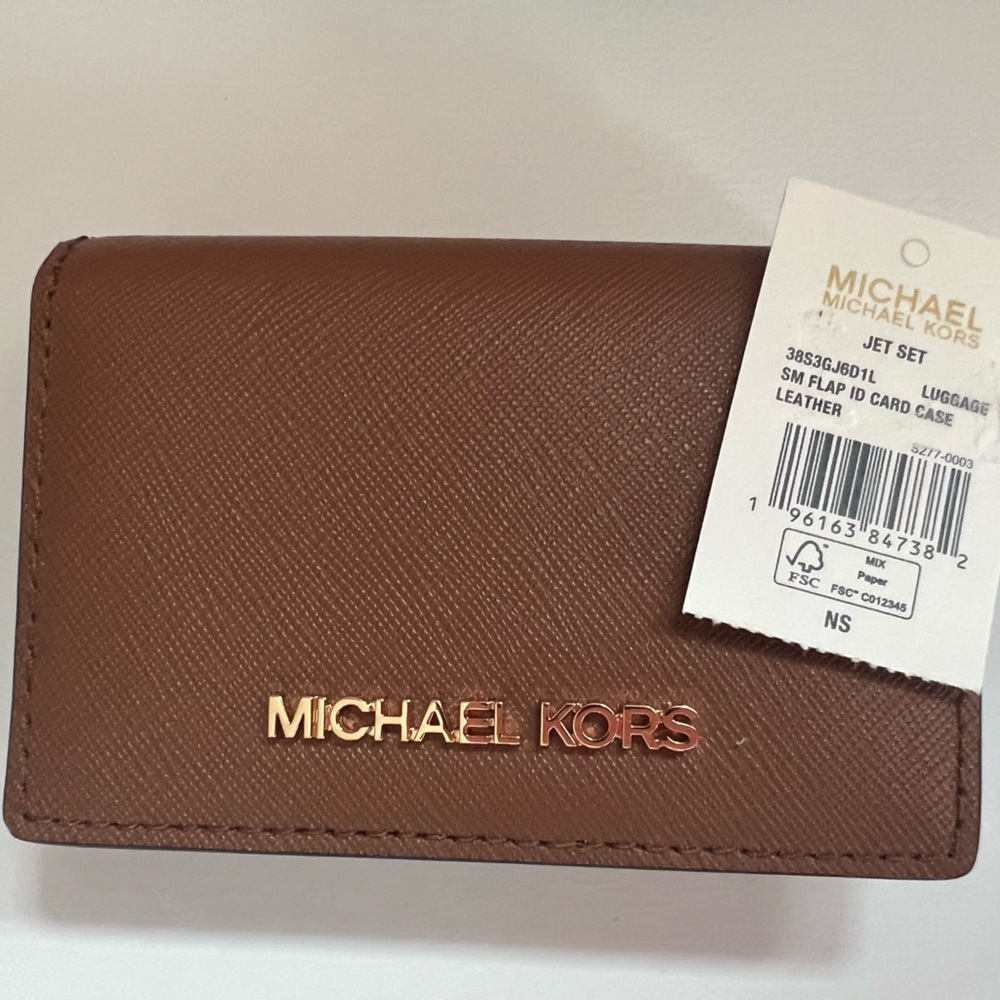 MICHAEL KORS JET SET CHARM SMALL FLAP ID CARD CASE HOLDER LUGGAGE NWT